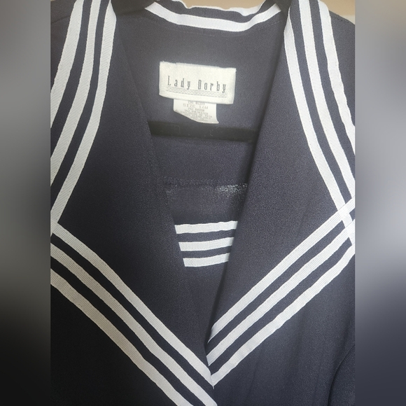 16W Blue & White VINTAGE Lady Dorby Button Dress - Picture 3 of 10